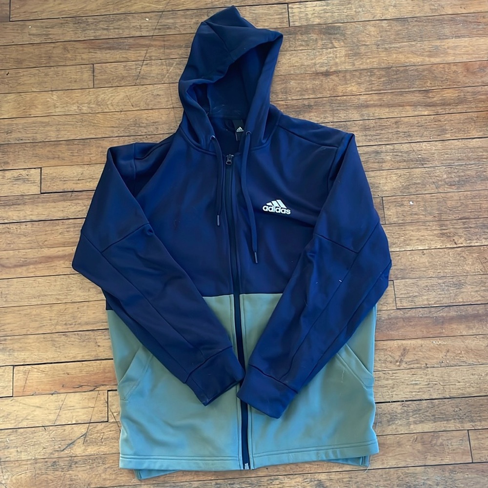 adidas Aeroready Men’s Zip Up Green and Navy Jacket
